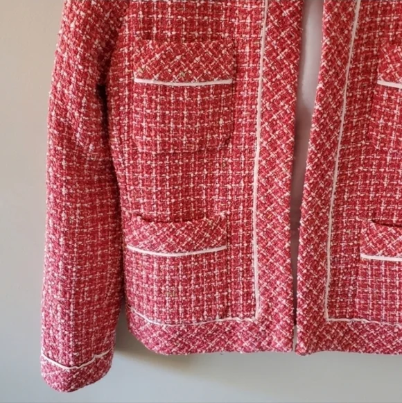 Anne Carson S Barbiecore Elle Woods Dainty Preppy Boucle Silk Tweed Blazer - Picture 9 of 13